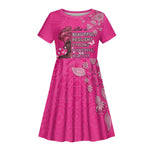 African Women Black Beautiful Brave and Bressed - Pink Color Kid Short Sleeve Dress - African Pride