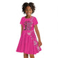 African Women Black Beautiful Brave and Bressed - Pink Color Kid Short Sleeve Dress - African Pride