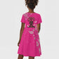African Women Black Beautiful Brave and Bressed - Pink Color Kid Short Sleeve Dress - African Pride