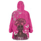 African Women Black Beautiful Brave and Bressed - Pink Color Kid Wearable Blanket Hoodie - African Pride