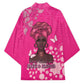 African Women Kimono Black Beautiful Brave and Bressed - Pink Color