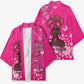 African Women Kimono Black Beautiful Brave and Bressed - Pink Color