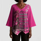 African Women Kimono Sleeve Blouse Black Beautiful Brave and Bressed - Pink Color
