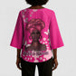 African Women Kimono Sleeve Blouse Black Beautiful Brave and Bressed - Pink Color
