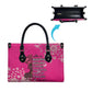 African Women Leather Bag Black Beautiful Brave and Bressed - Pink Color