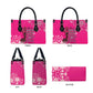 African Women Leather Bag Black Beautiful Brave and Bressed - Pink Color