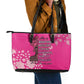 African Women Black Beautiful Brave and Bressed - Pink Color Leather Tote Bag - African Pride