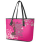 African Women Black Beautiful Brave and Bressed - Pink Color Leather Tote Bag - African Pride