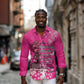 African Women Black Beautiful Brave and Bressed - Pink Color Long Sleeve Button Shirt - African Pride