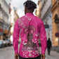 African Women Black Beautiful Brave and Bressed - Pink Color Long Sleeve Button Shirt - African Pride