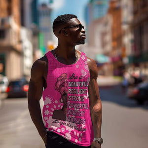 African Women Black Beautiful Brave and Bressed - Pink Color Men Tank Top - African Pride