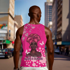 African Women Black Beautiful Brave and Bressed - Pink Color Men Tank Top - African Pride