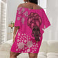 African Women Black Beautiful Brave and Bressed - Pink Color Off Shoulder Short Dress - African Pride