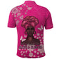 African Women Black Beautiful Brave and Bressed - Pink Color Polo Shirt - African Pride