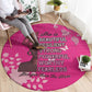 African Women Black Beautiful Brave and Bressed - Pink Color Round Carpet - African Pride