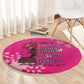 African Women Black Beautiful Brave and Bressed - Pink Color Round Carpet - African Pride