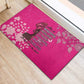 African Women Black Beautiful Brave and Bressed - Pink Color Rubber Doormat - African Pride