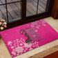 African Women Black Beautiful Brave and Bressed - Pink Color Rubber Doormat - African Pride