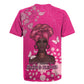 African Women Black Beautiful Brave and Bressed - Pink Color Rugby Jersey - African Pride