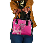 African Women Black Beautiful Brave and Bressed - Pink Color Shoulder Handbag - African Pride