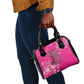 African Women Black Beautiful Brave and Bressed - Pink Color Shoulder Handbag - African Pride