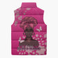 African Women Sleeveless Puffer Jacket Black Beautiful Brave and Bressed - Pink Color