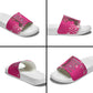African Women Slide Sandals Black Beautiful Brave and Bressed - Pink Color