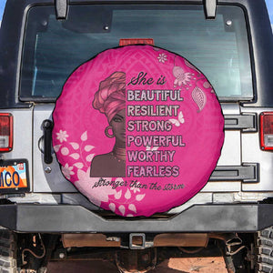 African Women Black Beautiful Brave and Bressed - Pink Color Spare Tire Cover - African Pride