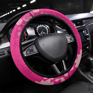 African Women Black Beautiful Brave and Bressed - Pink Color Steering Wheel Cover - African Pride