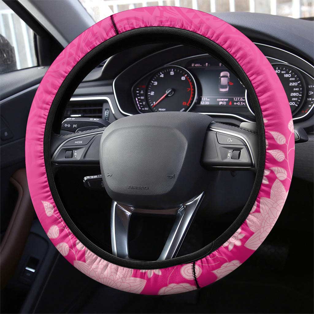 African Women Black Beautiful Brave and Bressed - Pink Color Steering Wheel Cover - African Pride
