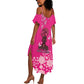 African Women Black Beautiful Brave and Bressed - Pink Color Summer Maxi Dress - African Pride