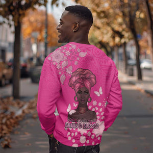 African Women Black Beautiful Brave and Bressed - Pink Color Sweatshirt - African Pride