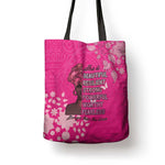 African Women Tote Bag Black Beautiful Brave and Bressed - Pink Color