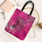 African Women Tote Bag Black Beautiful Brave and Bressed - Pink Color