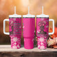 African Women Black Beautiful Brave and Bressed - Pink Color Tumbler With Handle - African Pride