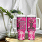 African Women Black Beautiful Brave and Bressed - Pink Color Tumbler With Handle - African Pride