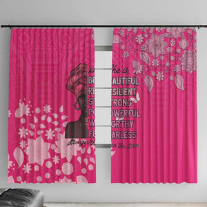African Women Black Beautiful Brave and Bressed - Pink Color Window Curtain - African Pride