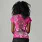 African Women Black Beautiful Brave and Bressed - Pink Color Women V-Neck T-Shirt - African Pride