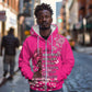 African Women Black Beautiful Brave and Bressed - Pink Color Zip Hoodie - African Pride