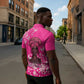African Women Zipper Polo Shirt Black Beautiful Brave and Bressed - Pink Color
