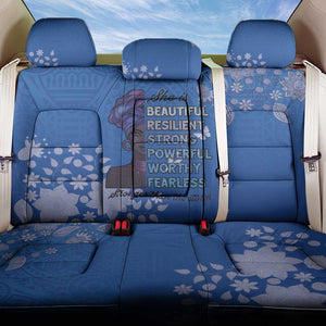 African Women Black Beautiful Brave and Bressed - Blue Color Back Car Seat Cover - African Pride