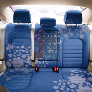 African Women Black Beautiful Brave and Bressed - Blue Color Back Car Seat Cover - African Pride