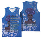 African Women Black Beautiful Brave and Bressed - Blue Color Basketball Jersey - African Pride