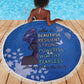 African Women Black Beautiful Brave and Bressed - Blue Color Beach Blanket - African Pride