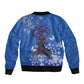 African Women Black Beautiful Brave and Bressed - Blue Color Bomber Jacket - African Pride