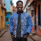African Women Black Beautiful Brave and Bressed - Blue Color Bomber Jacket - African Pride