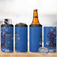 African Women Black Beautiful Brave and Bressed - Blue Color 4 in 1 Can Cooler Tumbler - African Pride