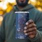 African Women Black Beautiful Brave and Bressed - Blue Color 4 in 1 Can Cooler Tumbler - African Pride