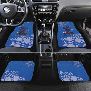 African Women Black Beautiful Brave and Bressed - Blue Color Car Mats - African Pride
