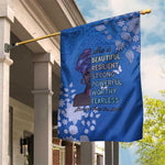 African Women Black Beautiful Brave and Bressed - Blue Color Garden Flag - African Pride